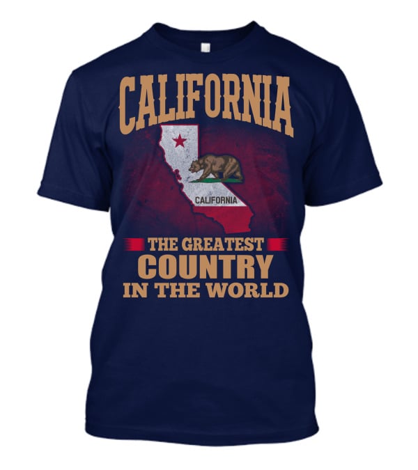 California The Greatest Country In The World Bear Flag Map T-Shirt