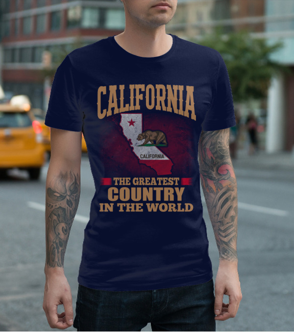 California The Greatest Country In The World Bear Flag Map T-Shirt