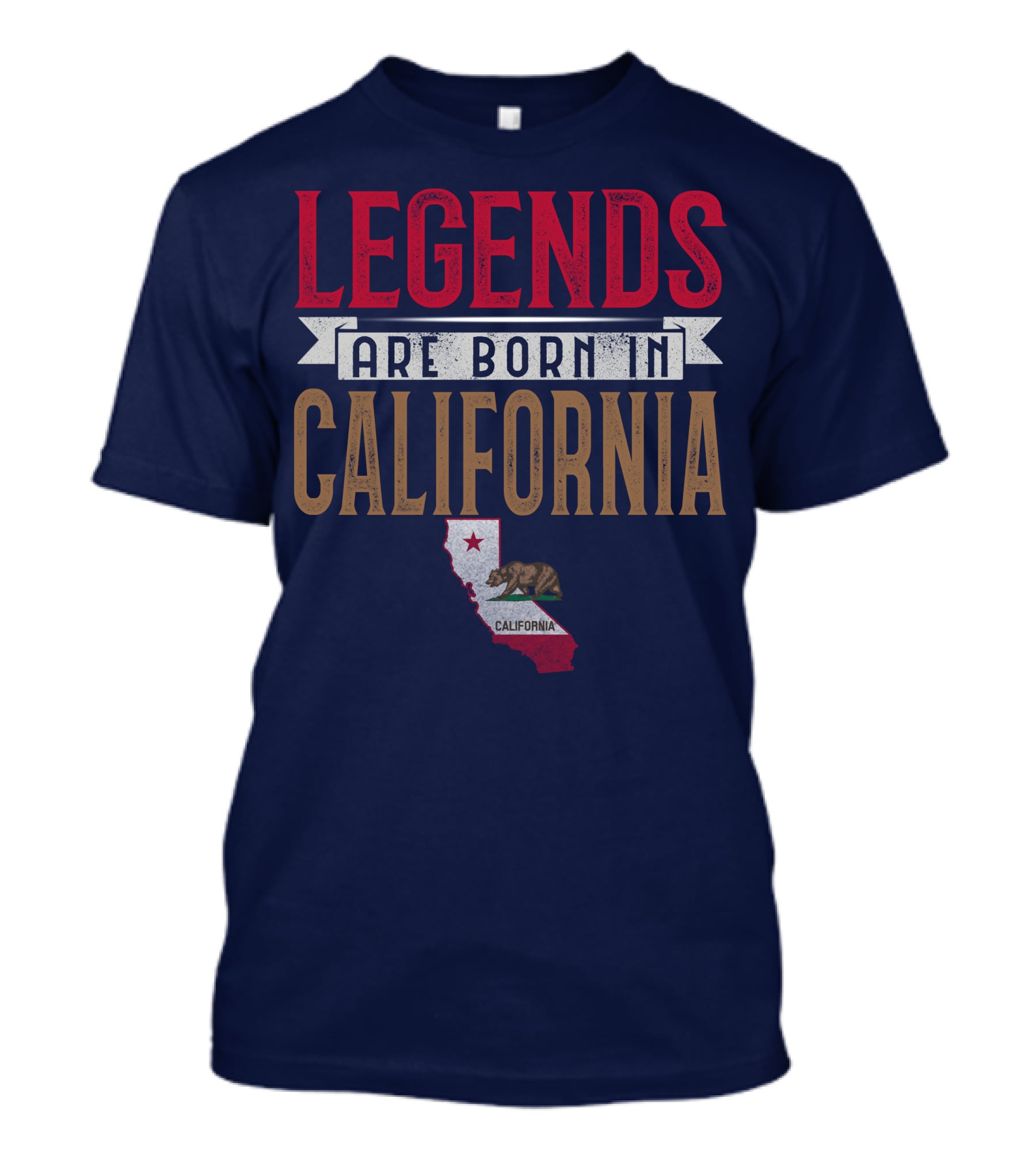 Legends Are Born In California State Flag Bear T-Shirt