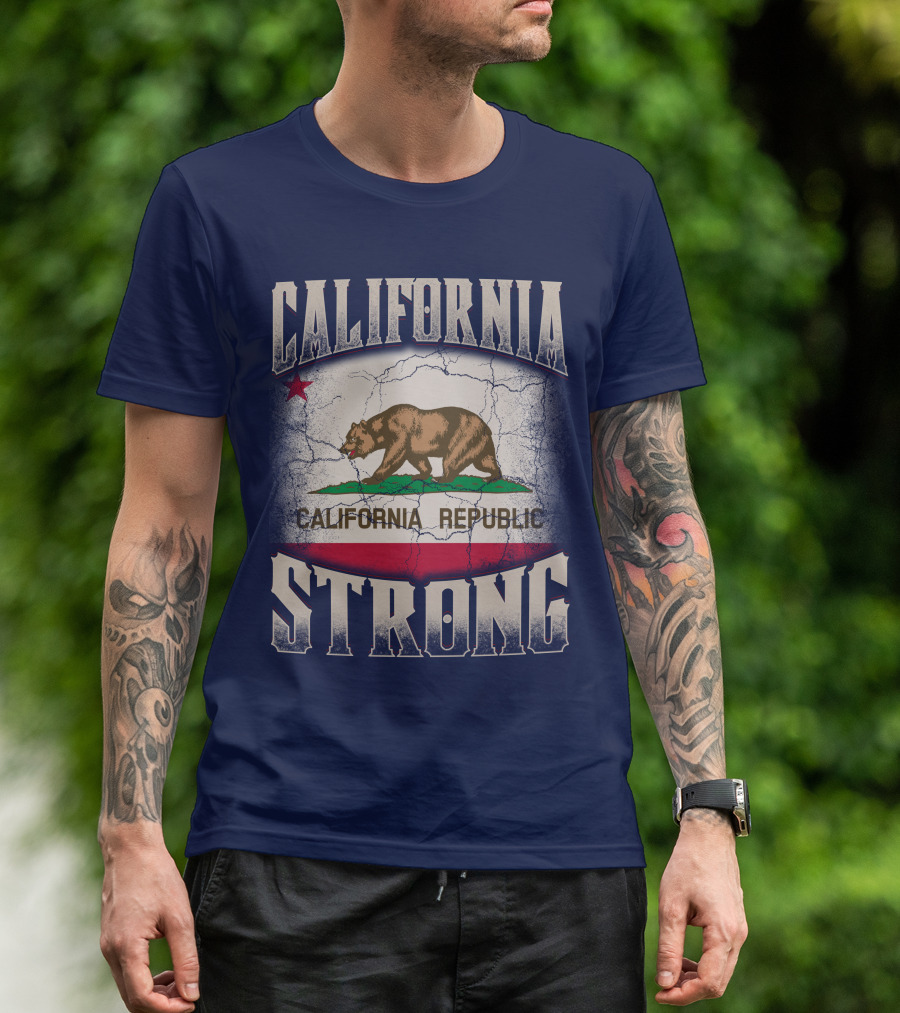California Republic Strong Bear Flag T-Shirt