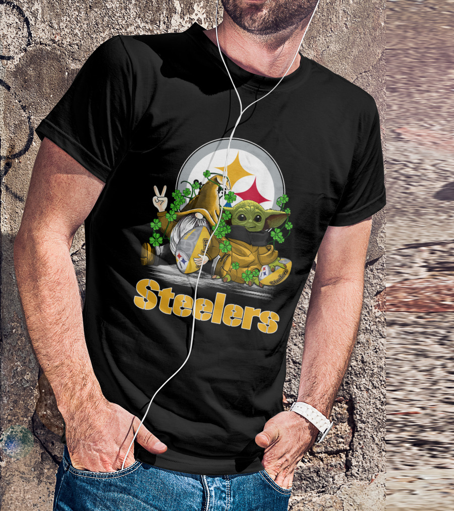 Steelers Shamrock Gnome And Green Alien Football T-Shirt
