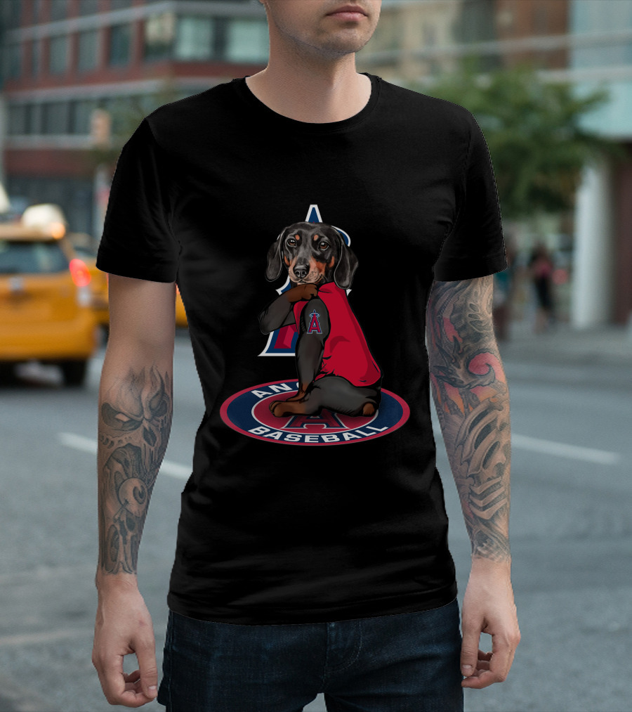Los Angeles Angels Dachshund Dog T-Shirt