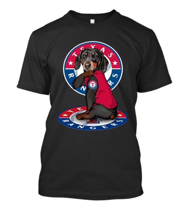Texas Rangers Dachshund Baseball T-Shirt