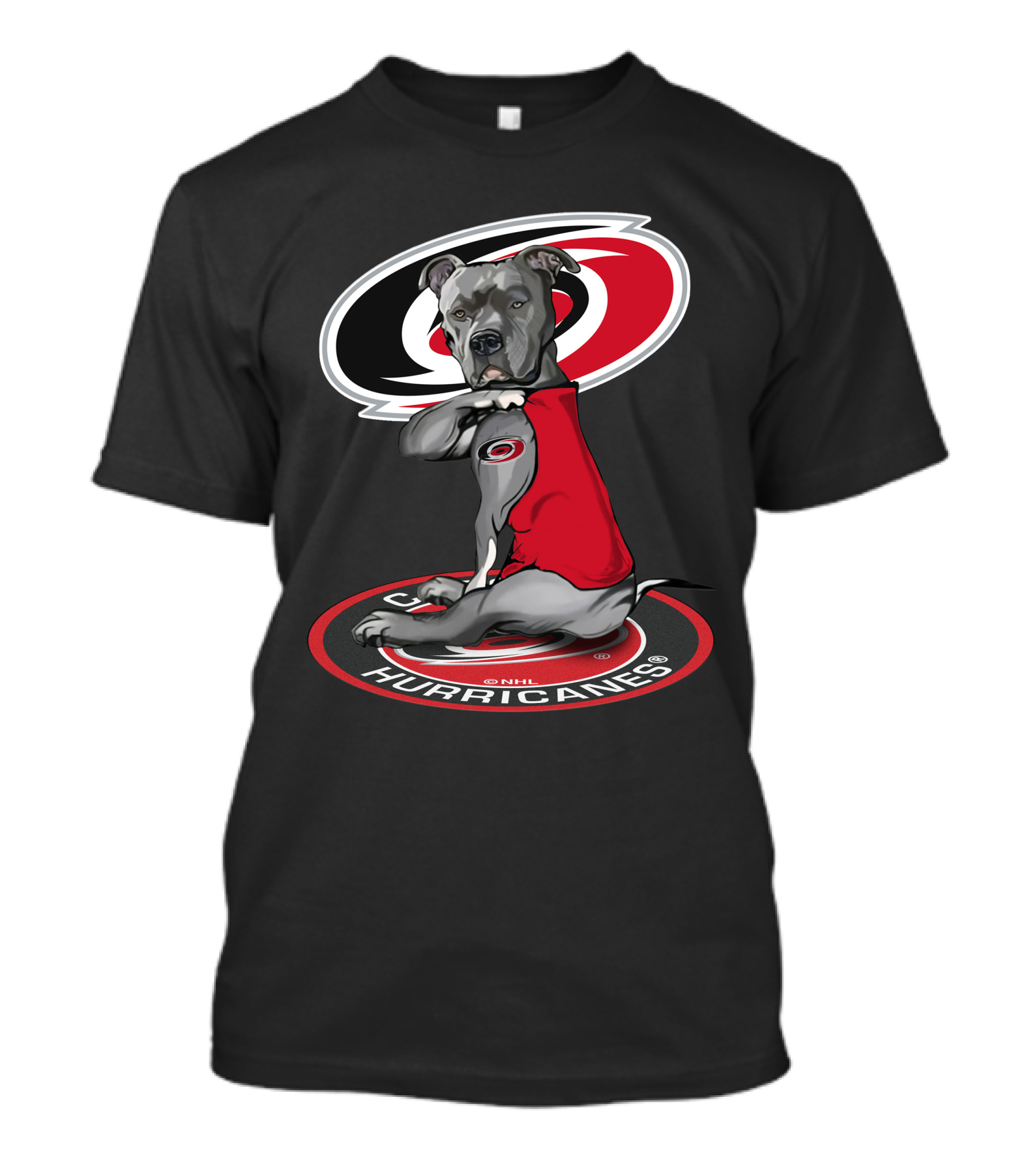 Carolina Hurricanes Dog With Logo Red And Black T-Shirt