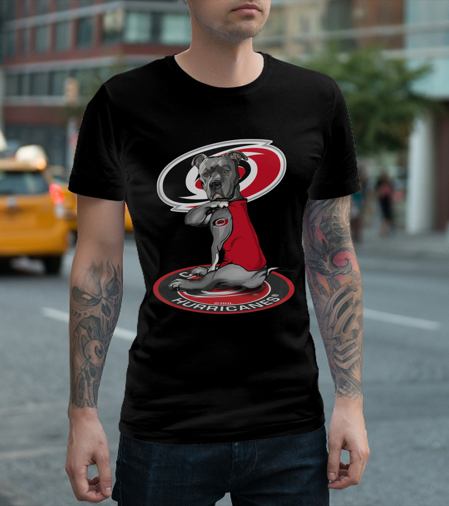 Carolina Hurricanes Dog With Logo Red And Black T-Shirt