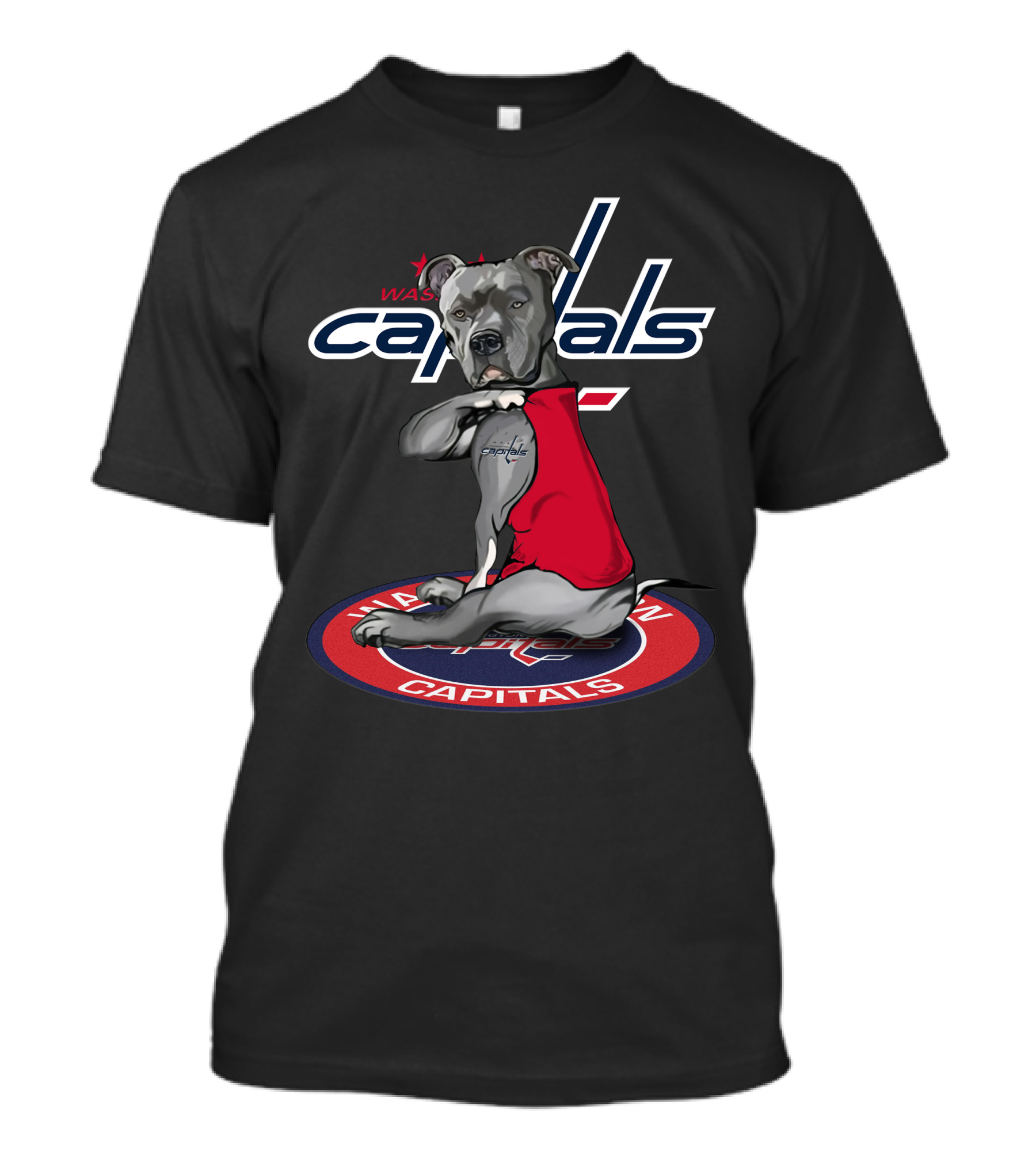 Washington Capitals Dog Wearing Red Jersey Logo 30 T-Shirt