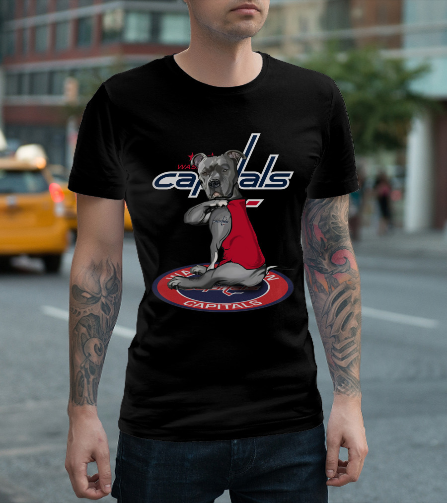 Washington Capitals Dog Wearing Red Jersey Logo 30 T-Shirt