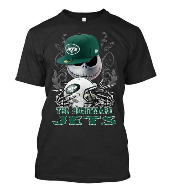 New York Jets The Nightmare Skellington Helmet T-Shirt
