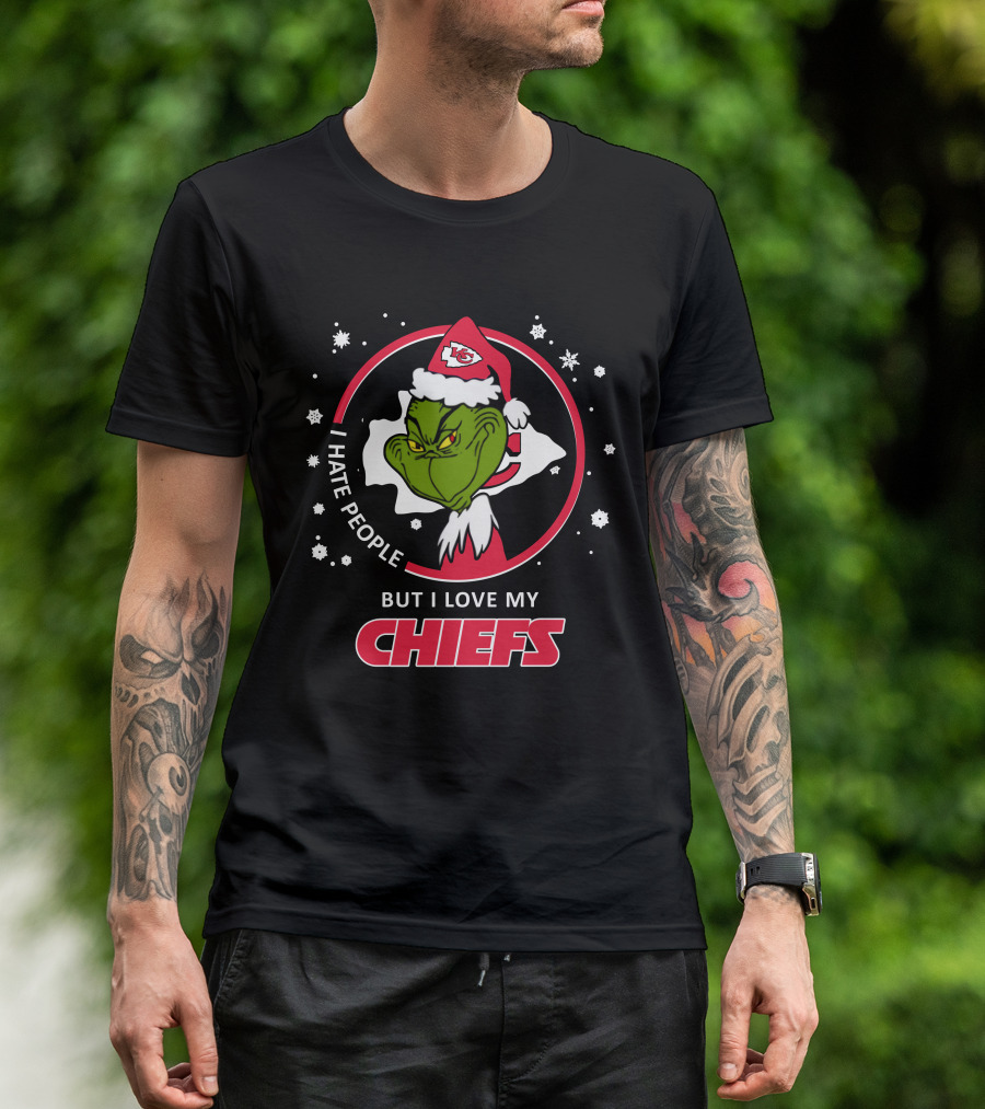 Kansas City Chiefs Grinch I Hate People But I Love My Chiefs T-Shirt