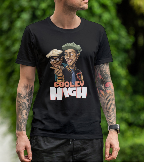 Cooley High Retro Style Character Art With Varsity Jacket And Caps T-Shirt