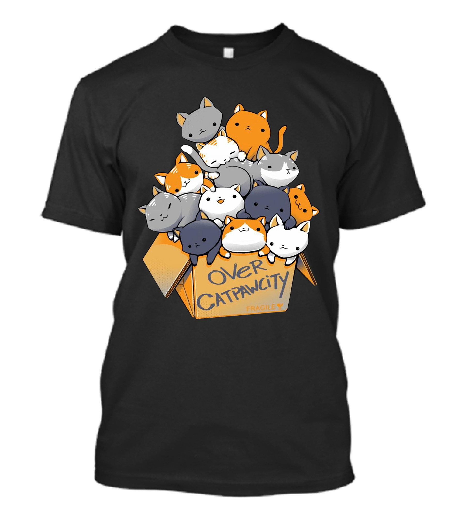 Over Catpawcity Cats In A Box Fragile T-Shirt