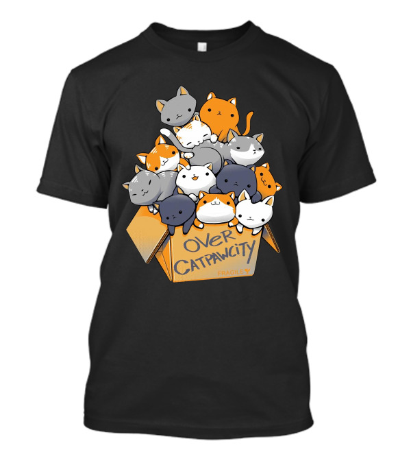 Over Catpawcity Cats In A Box Fragile T-Shirt