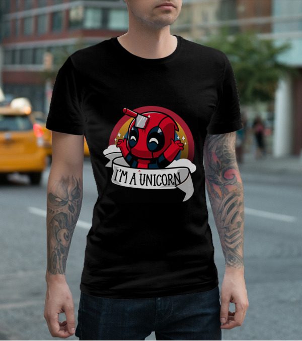 I'm A Unicorn Axe Head Deadpool Rainbow T-Shirt