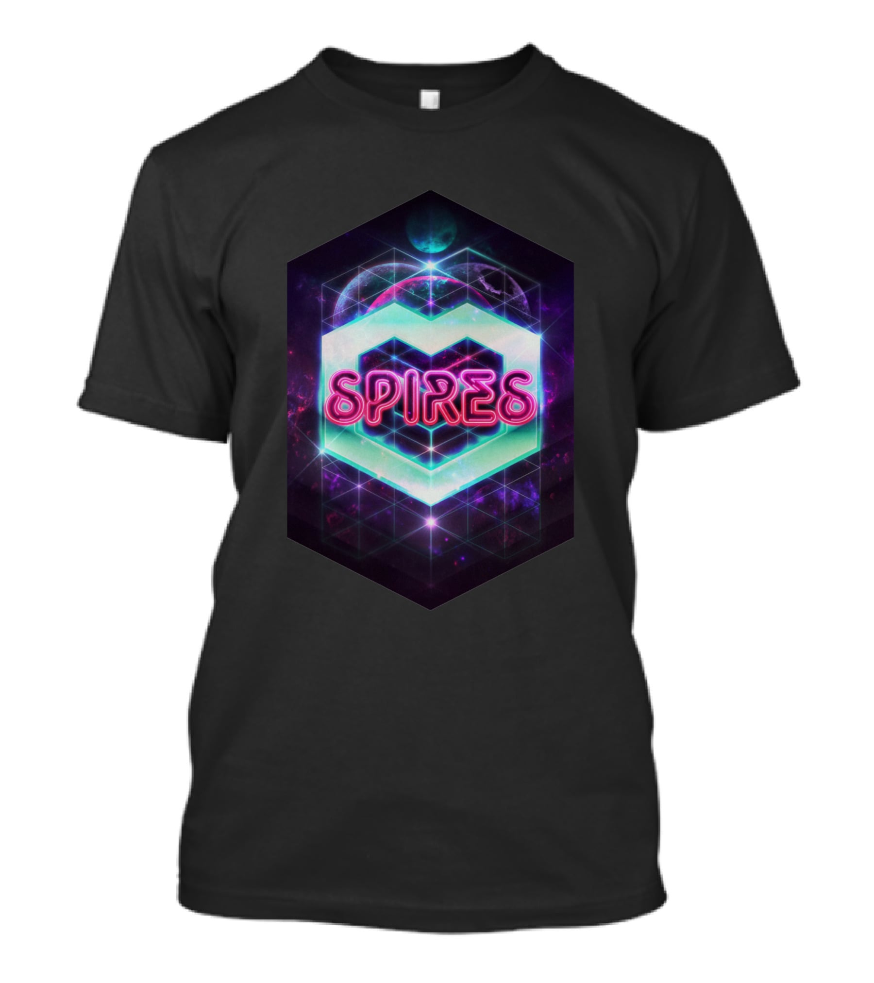 80'S Spires Neon Geometric Space 75142 T-Shirt