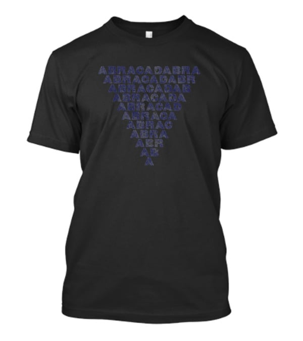 Abracadabra Inverted Letterpress Text Triangle T-Shirt