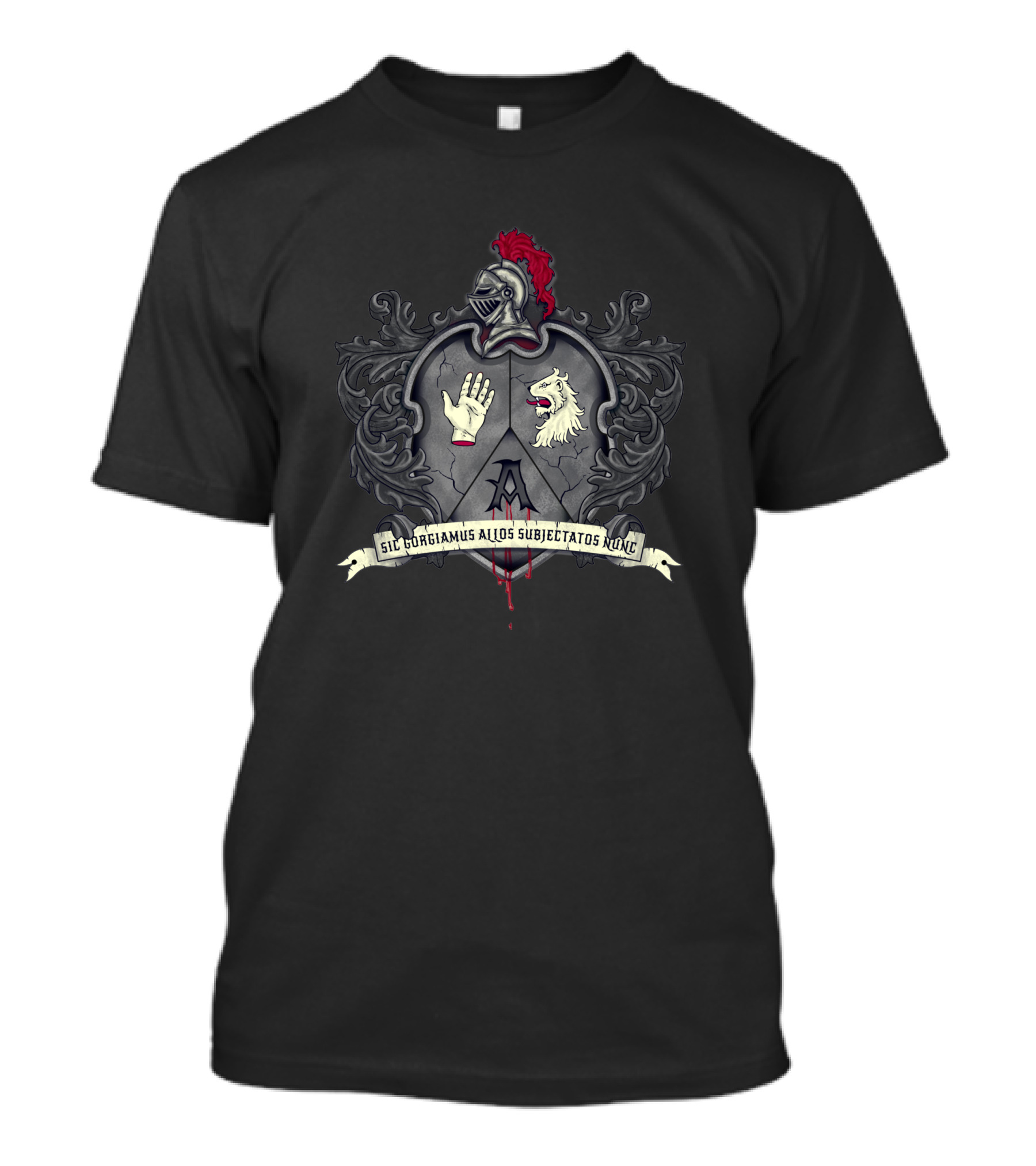 Addams Family Crest Sil Gorgiamus Alios Subiectatos Nunc Shield 273821 T-Shirt