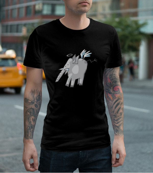 Angelphant 4047 Wings And Halo Elephant T-Shirt