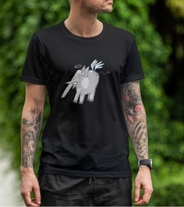 Angelphant 4047 Wings And Halo Elephant T-Shirt