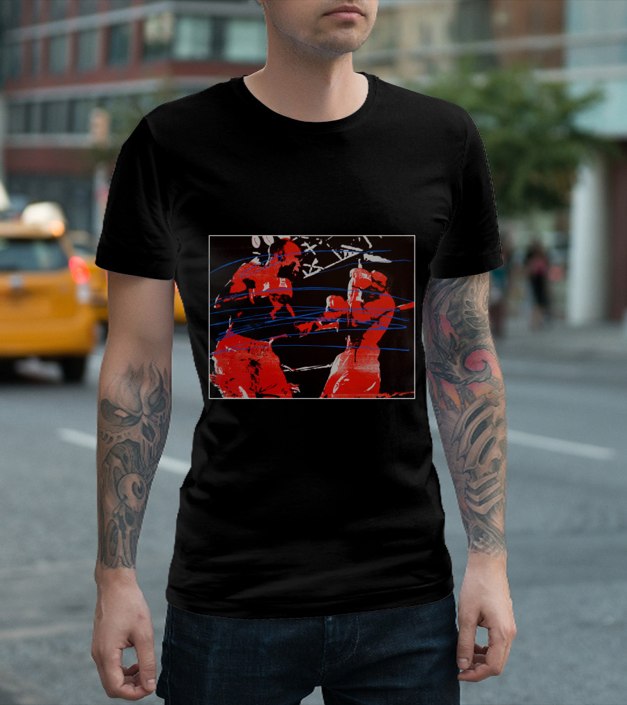 Boxing Battle Red and Blue Fighter Scene T-Shirt