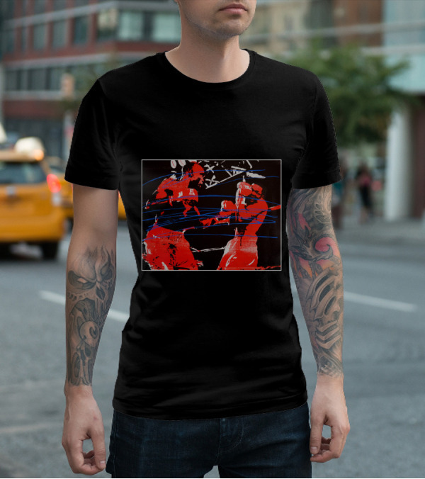 Boxing Battle Red And Blue Fighter Scene T-Shirt