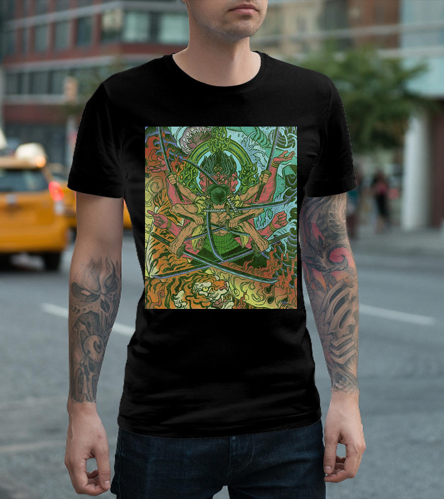 One Piece Roronoa Zoro Asura Concept Colors Of Fury T-Shirt