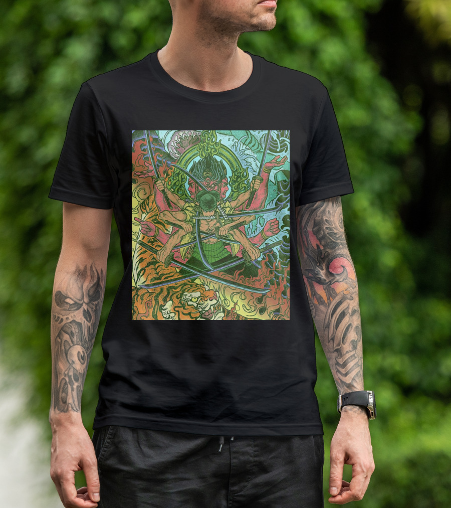 One Piece Roronoa Zoro Asura Concept Colors Of Fury T-Shirt