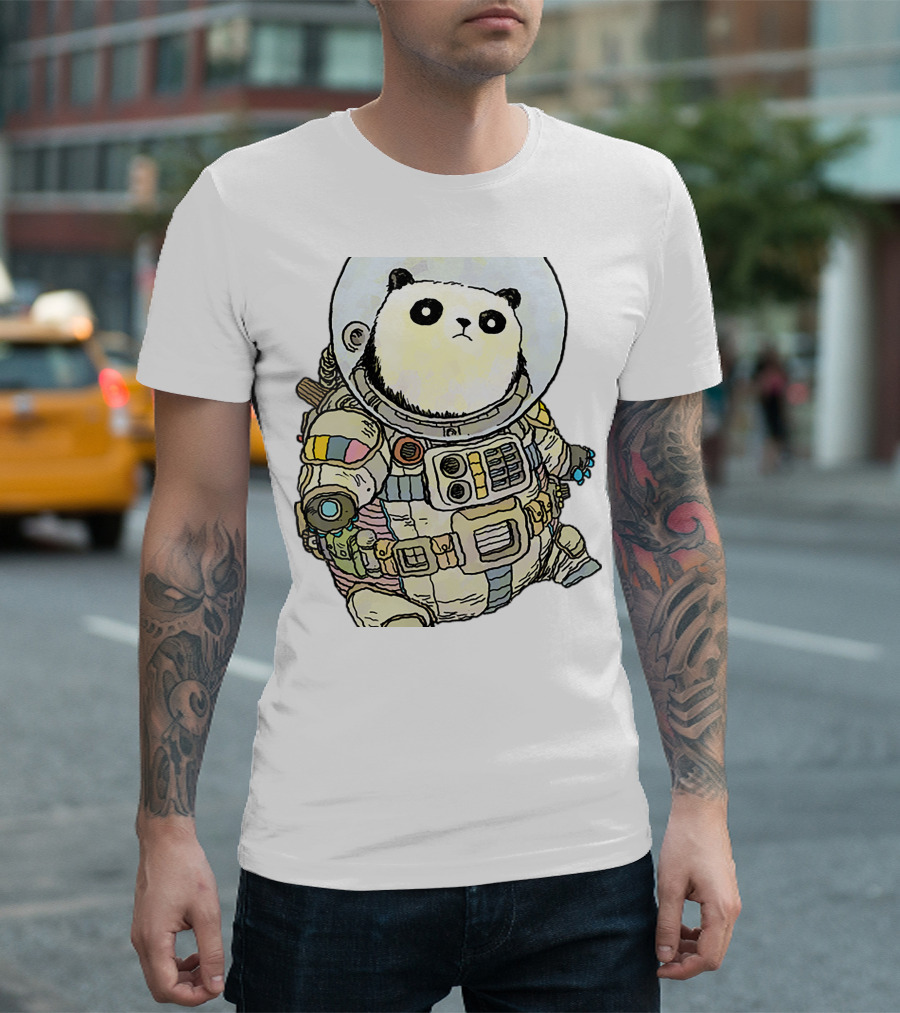 Panda Astronaut Adventure in Space Suit T-Shirt