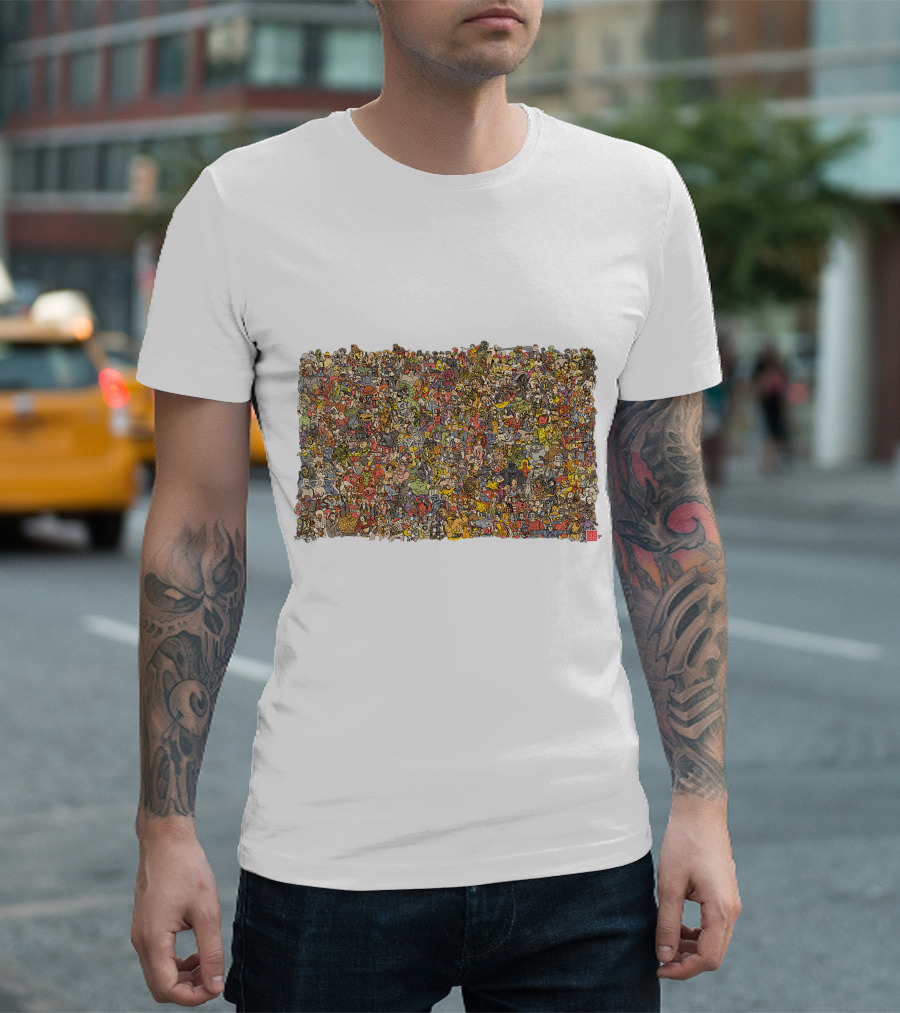 Pop Culture Character Collage Everybody T-Shirt