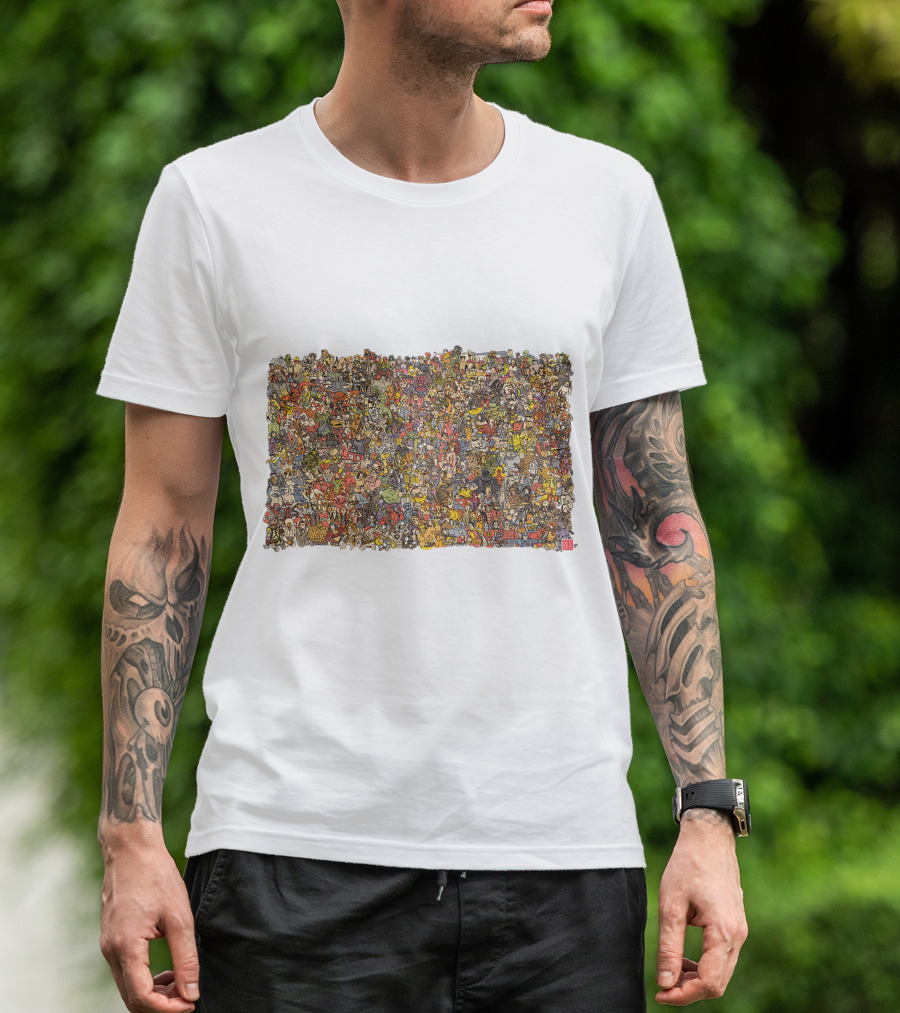 Pop Culture Character Collage Everybody T-Shirt