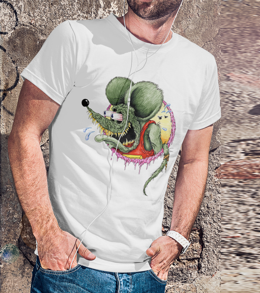 Rat Fink Classic Rat Fink Original Ed Roth Character Iconic Hot Rod T-Shirt