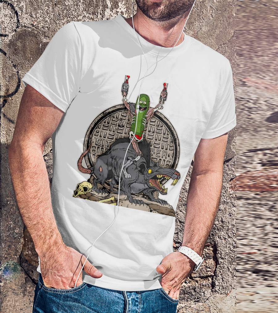 Rick And Morty Pickle Rat City Sewer Power T-Shirt