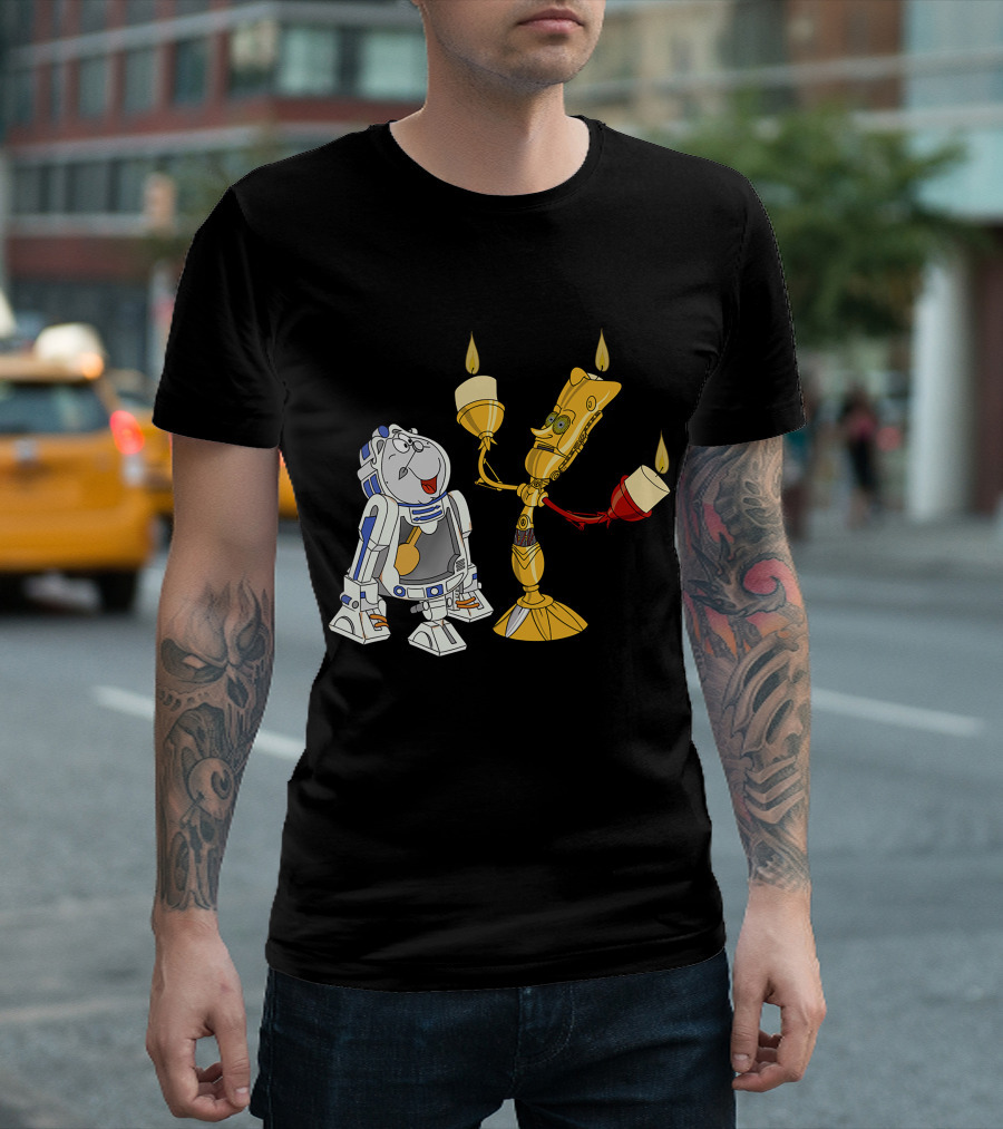 Star Wars The Beastly Duo Crossover Candle Bots T-Shirt