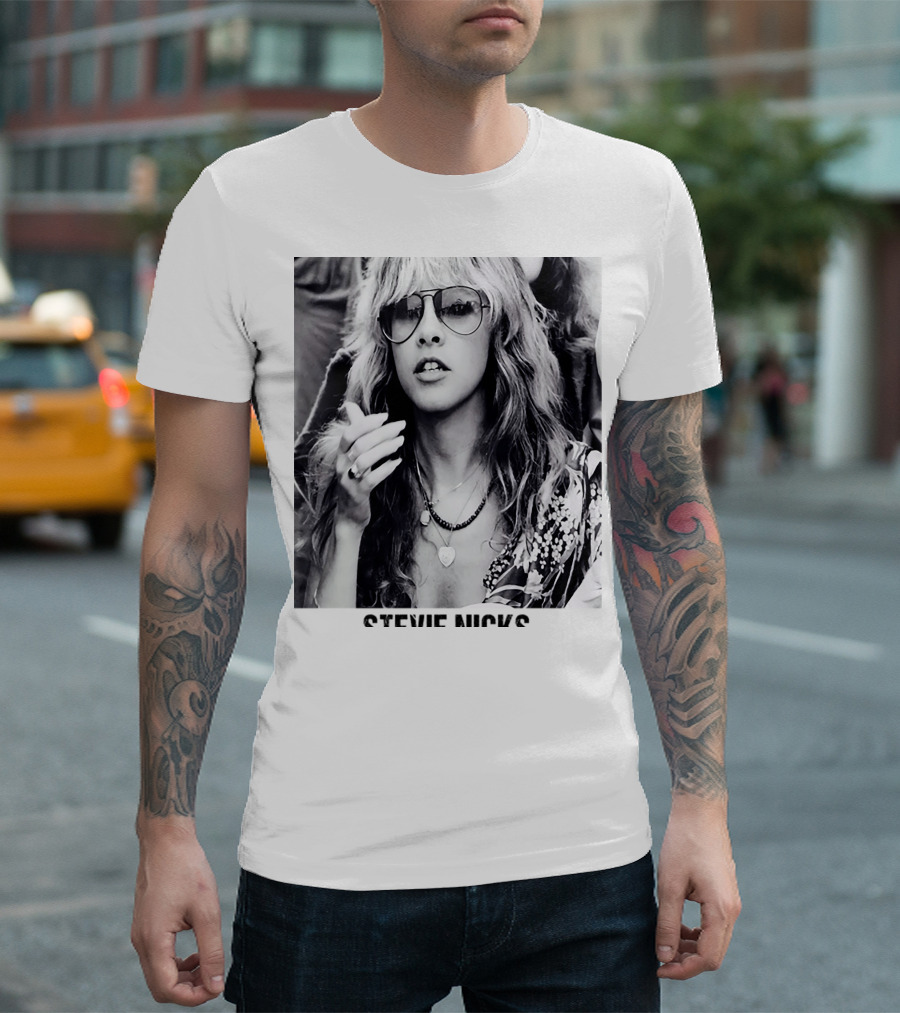 Stevie Nicks Black And White Portrait T-Shirt