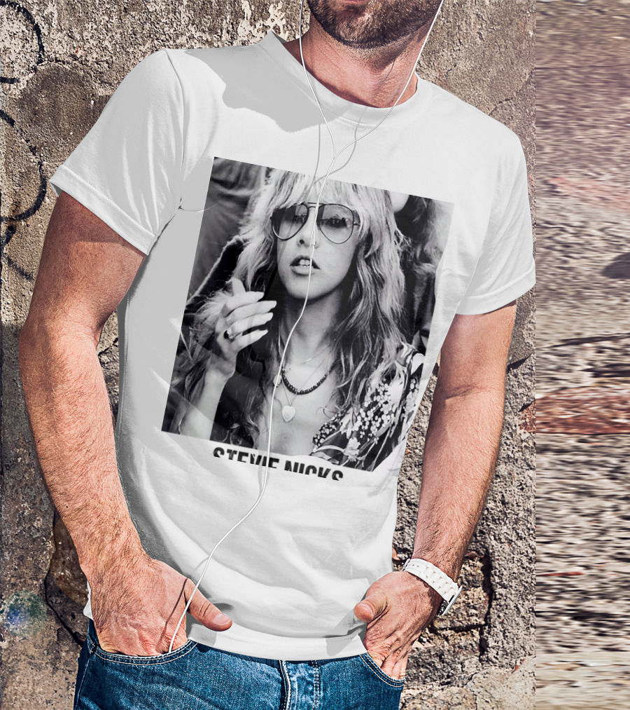 Stevie Nicks Black And White Portrait T-Shirt