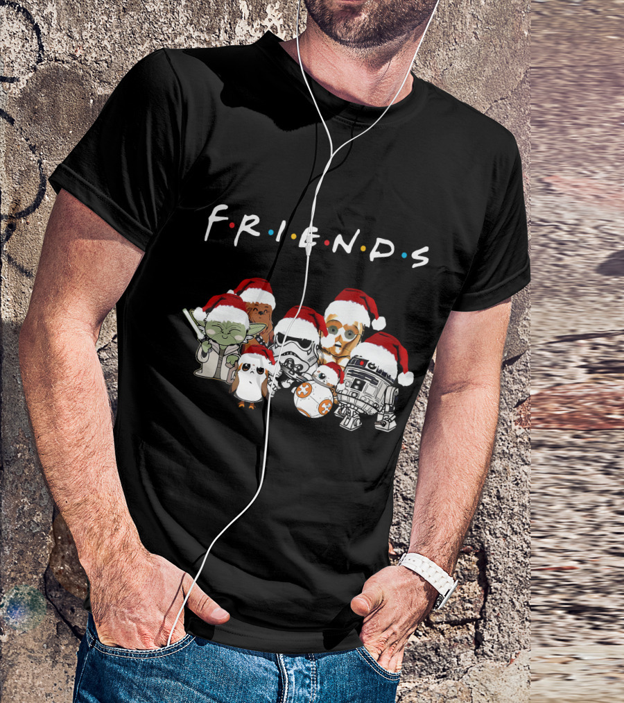 FRIENDS Starwars Characters Santa Hats T-Shirt