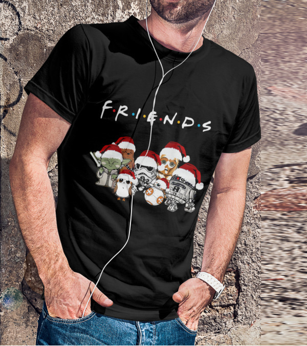 FRIENDS Starwars Characters Santa Hats T-Shirt
