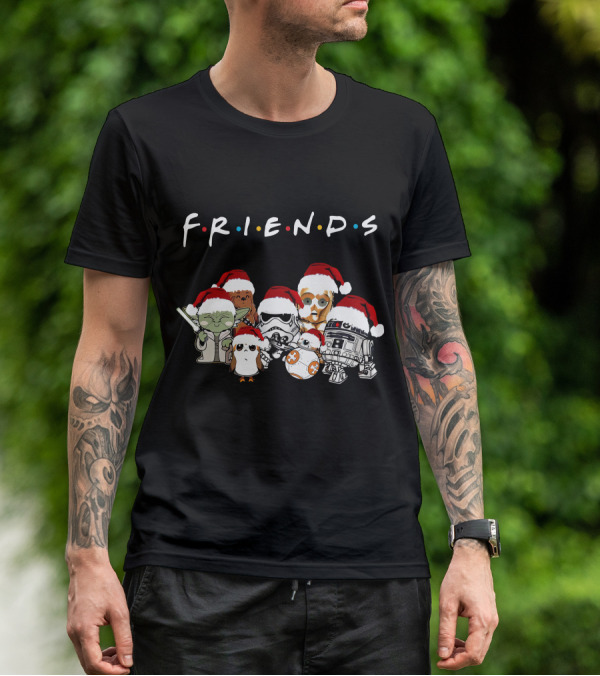 FRIENDS Starwars Characters Santa Hats T-Shirt