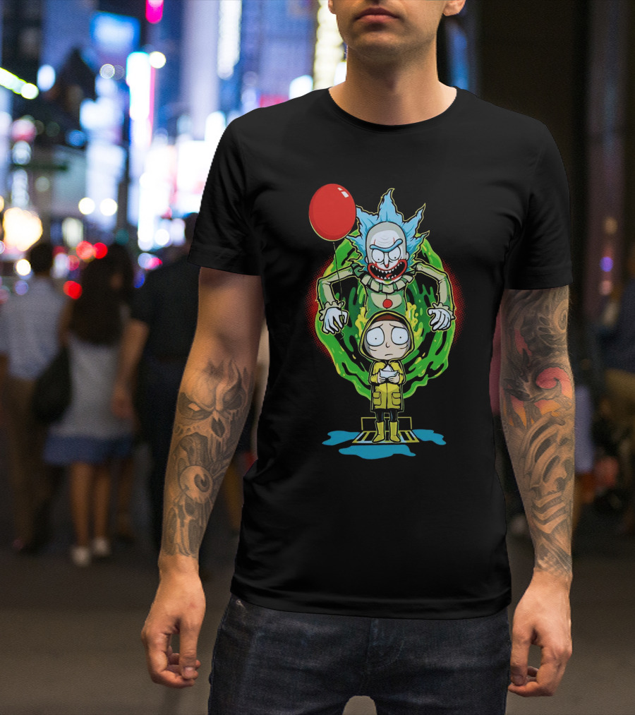 Rick And Morty Pennywise Parody Balloon Portal GC684 T-Shirt
