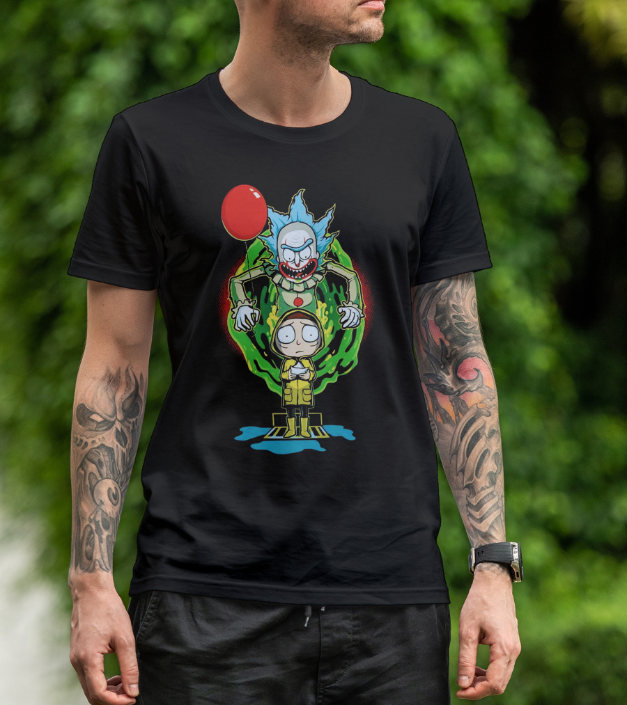 Rick And Morty Pennywise Parody Balloon Portal GC684 T-Shirt