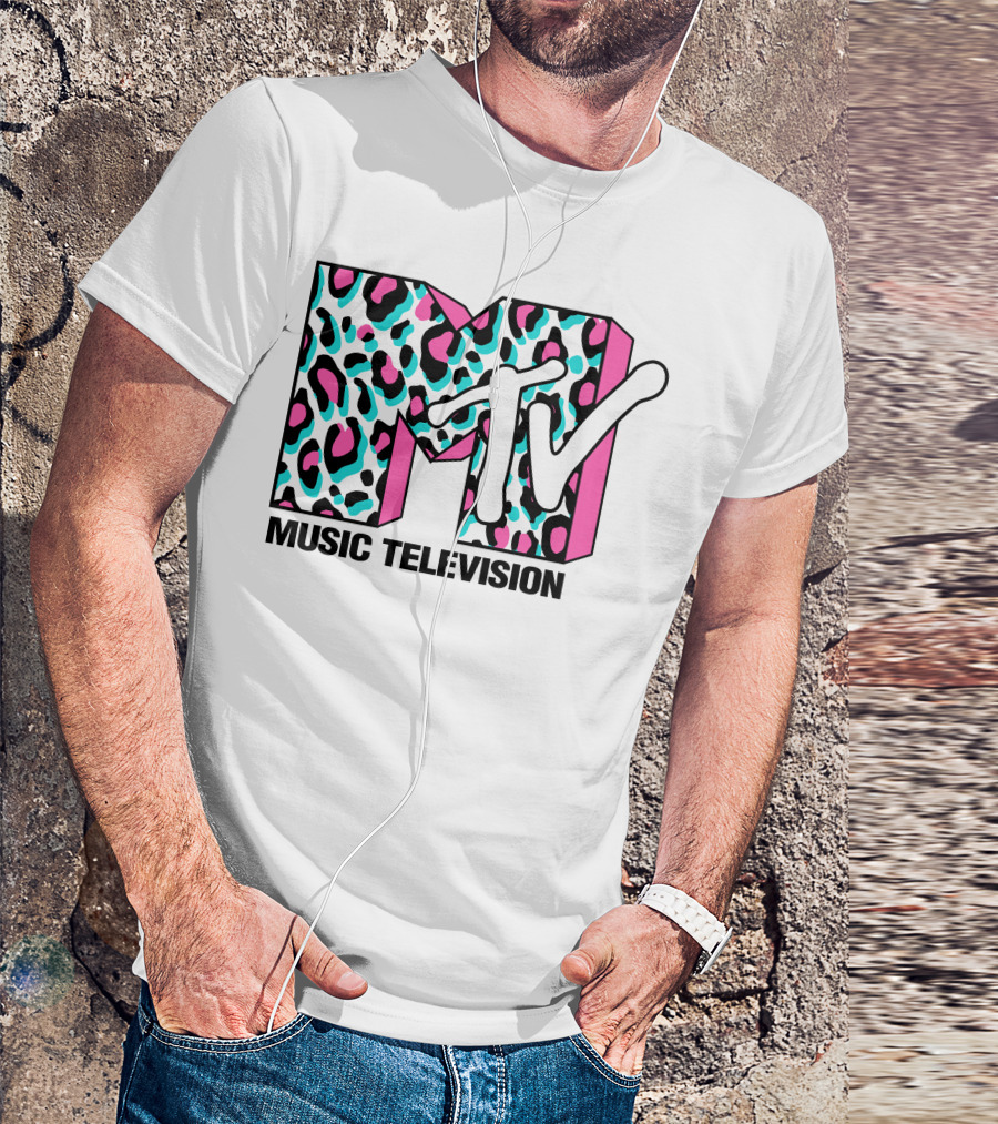 MTV Music Television Leopard Print 90s T-Shirt