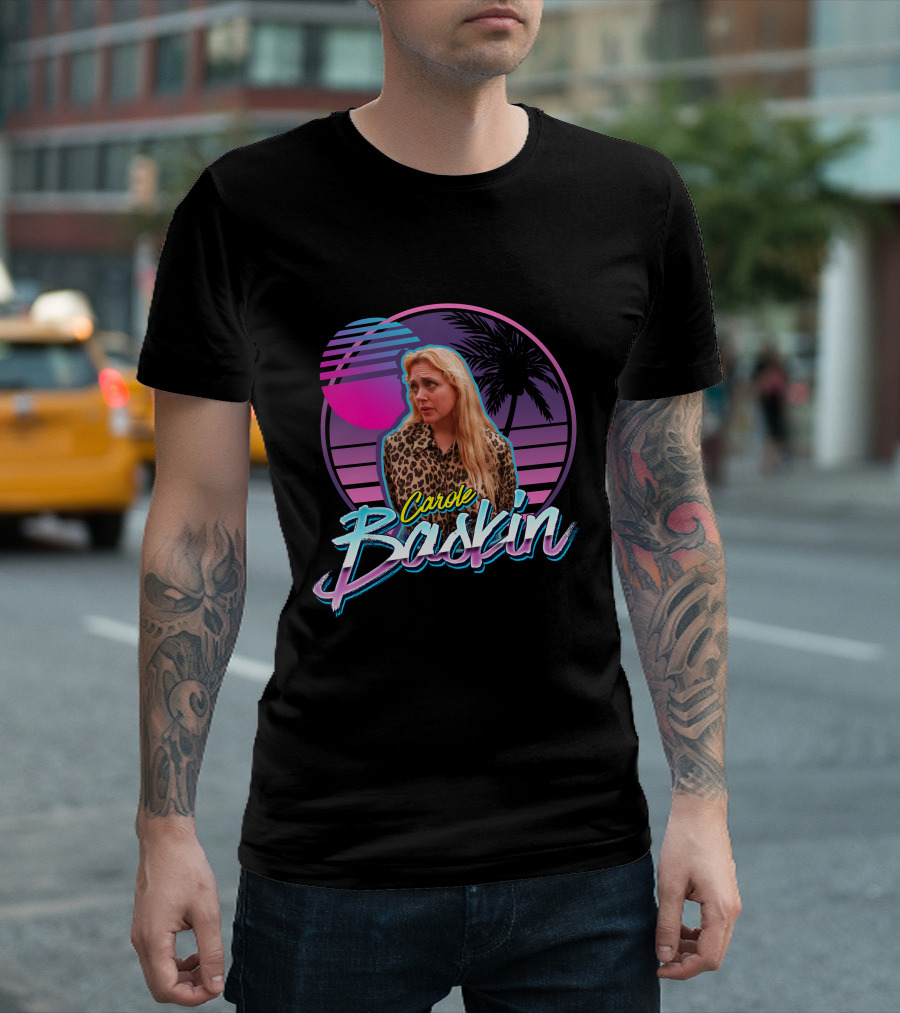 Carole Baskin Retro 80s Sunset Palm Trees T-Shirt