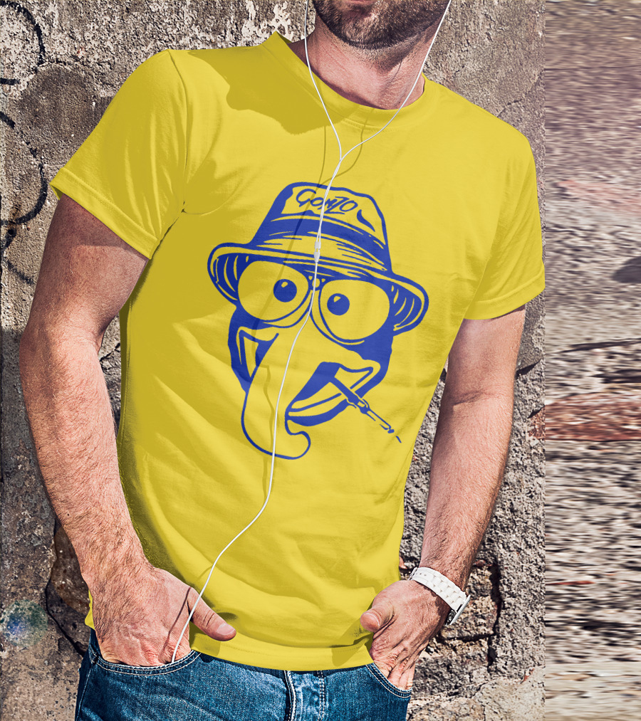 Gonzo Hunter S. Thompson Blue Art With Hat And Cigarette T-Shirt