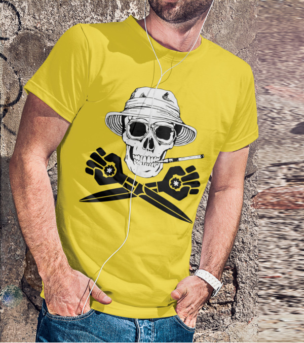 Fear And Loathing Skull With Gonzo Fist And Cigarette T-Shirt