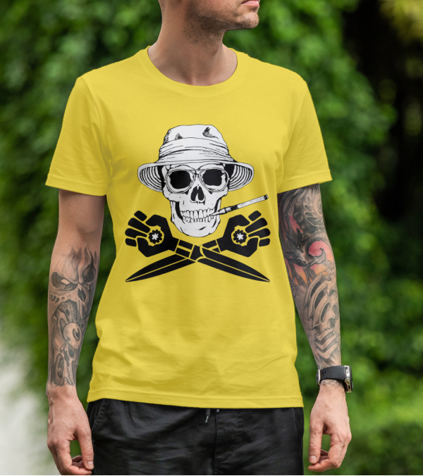 Fear And Loathing Skull With Gonzo Fist And Cigarette T-Shirt