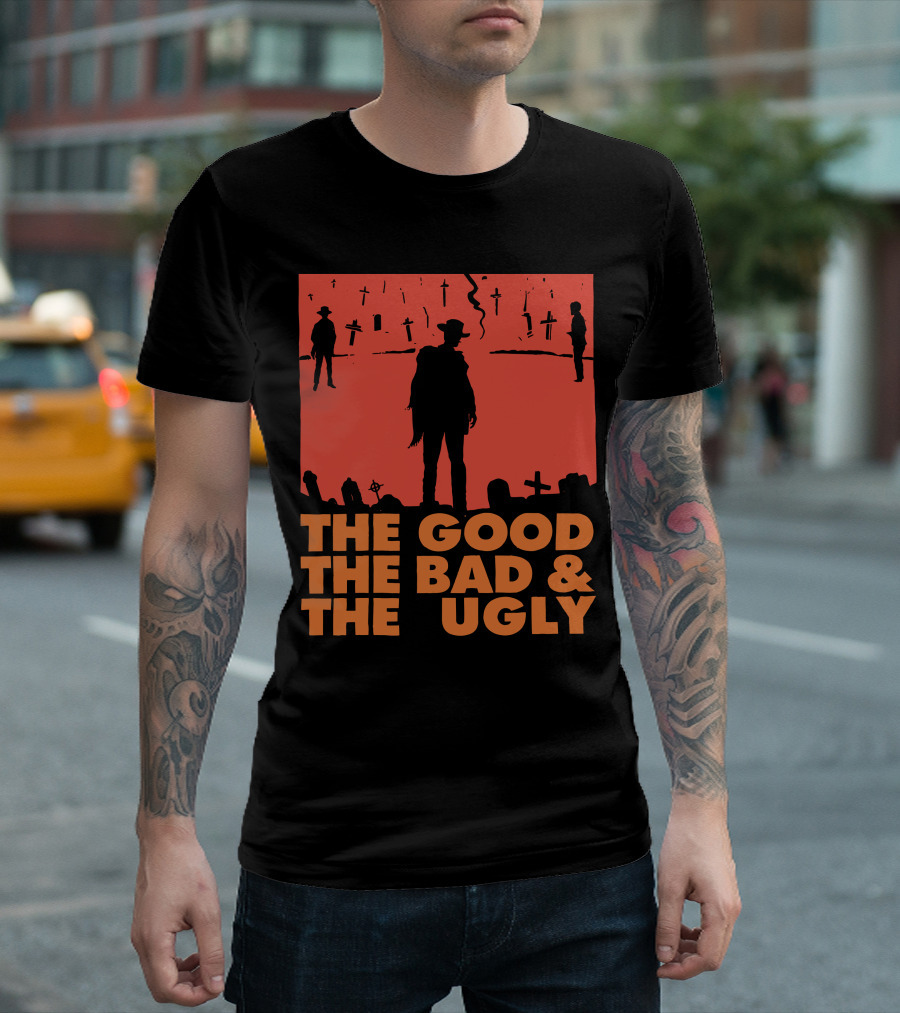 The Good The Bad and The Ugly Western Silhouette Scene T-Shirt
