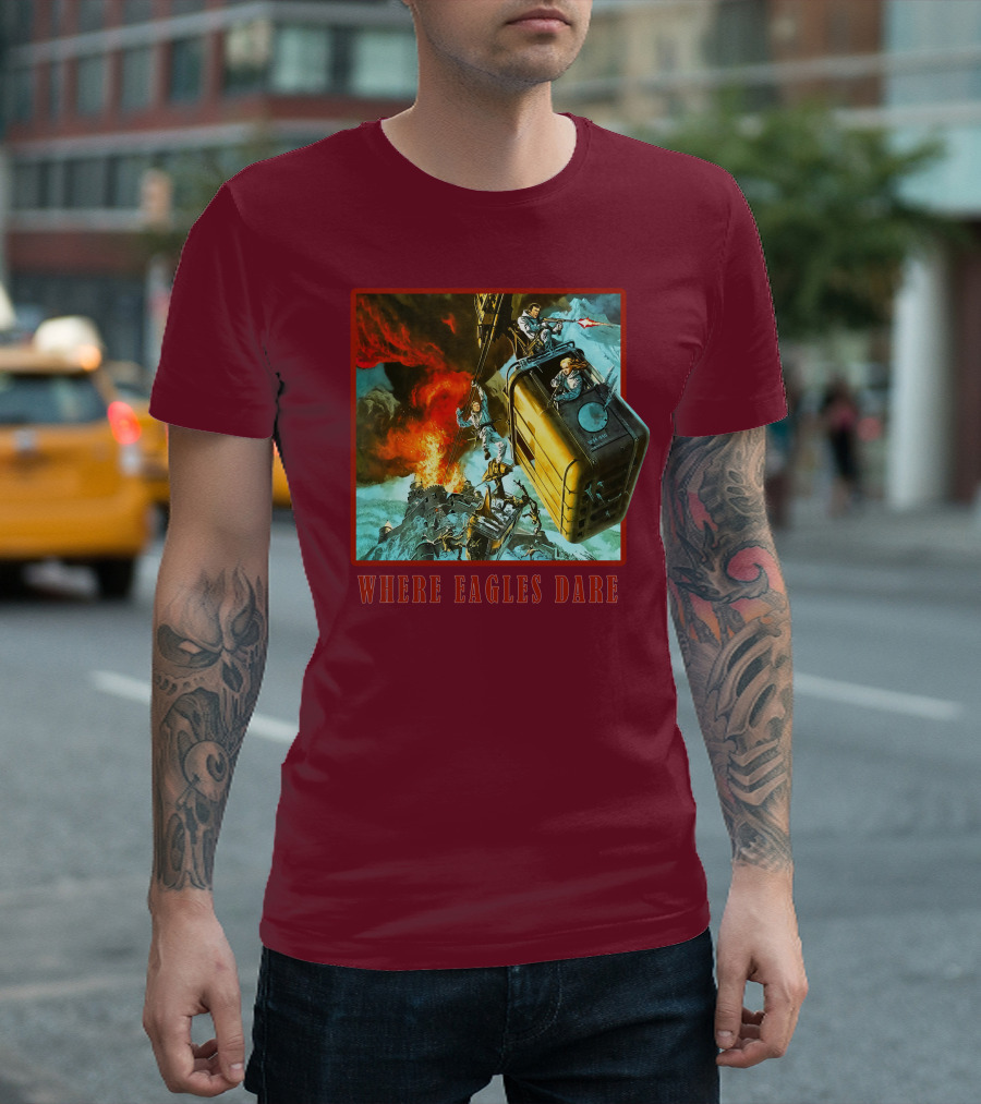Where Eagles Dare Cable Car Adventure Explosive Action Scene 001 T-Shirt