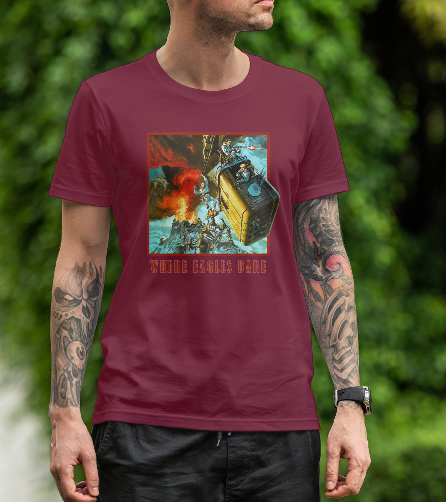 Where Eagles Dare Cable Car Adventure Explosive Action Scene 001 T-Shirt