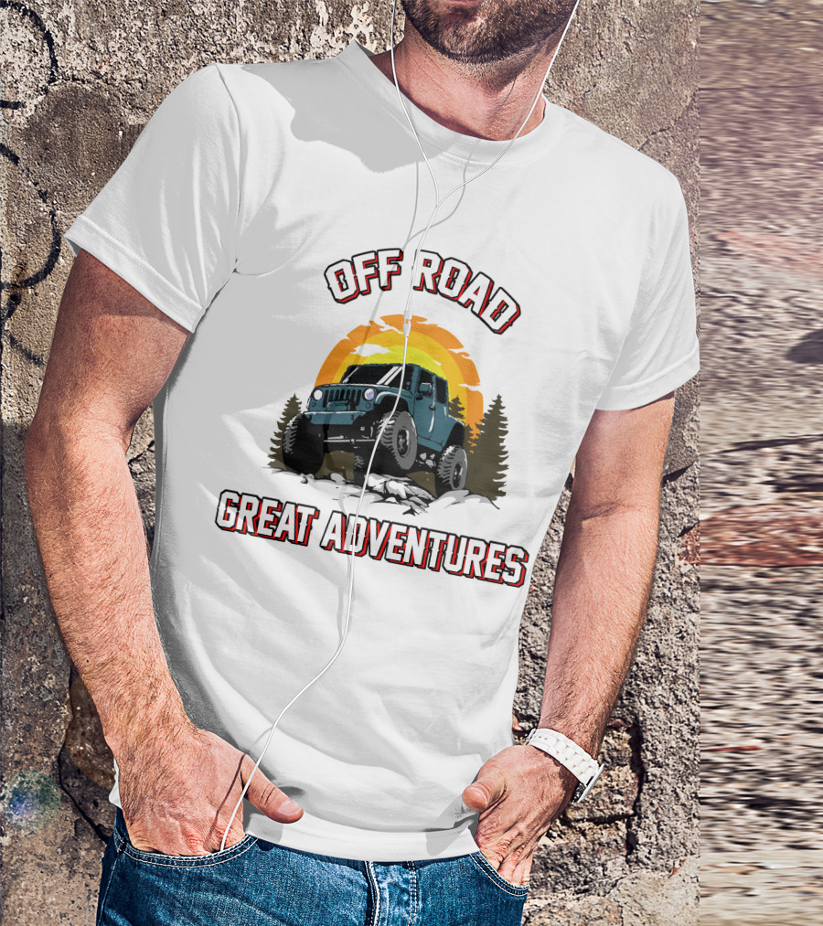 OFF ROAD GREAT ADVENTURES SUNSET JEEP ROCKS FOREST T-Shirt