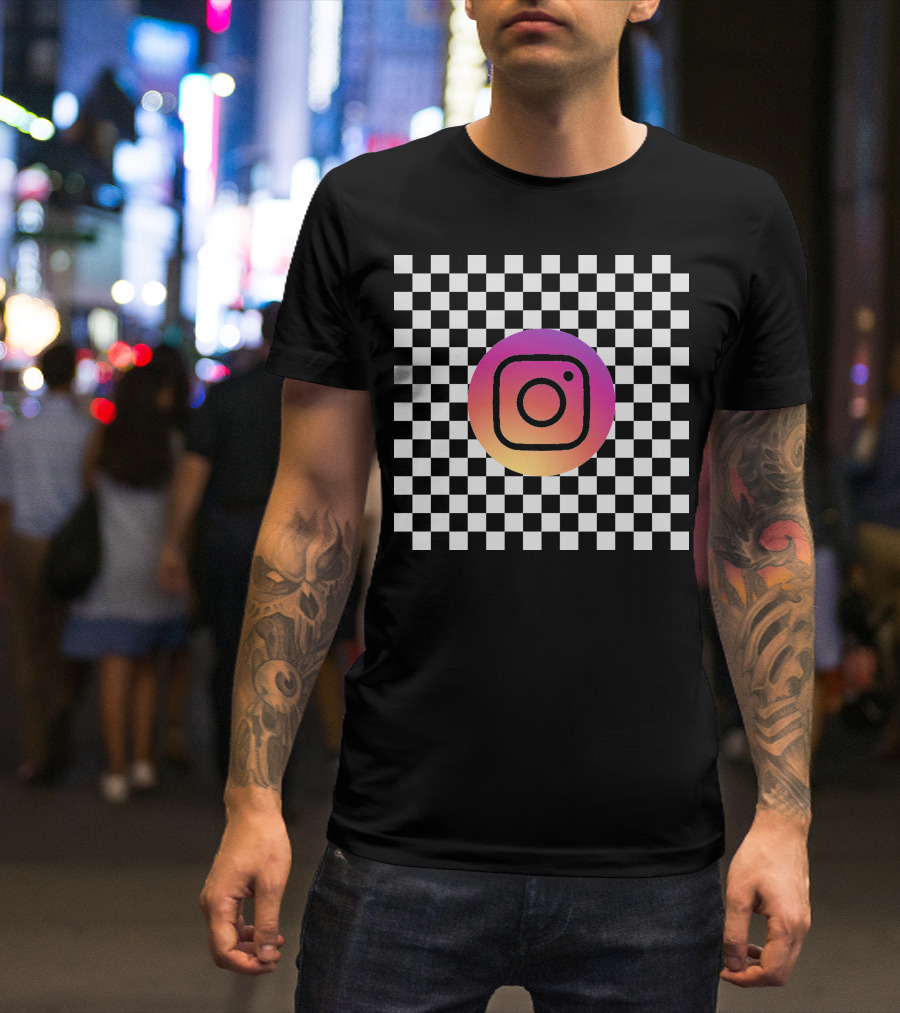 Mirror Log Scale Example Instagram Checkerboard T-Shirt