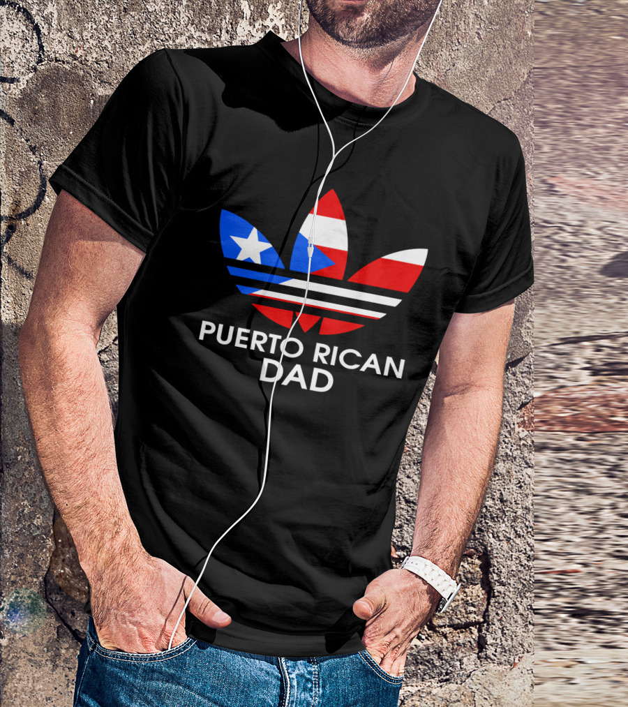 Puerto Rican Dad Flag Trefoil T-Shirt